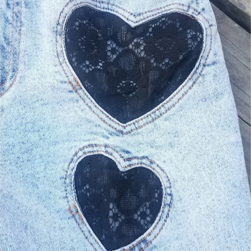 Vintage High Waisted Jean Shorts Light Denim - Picture 3 of 7